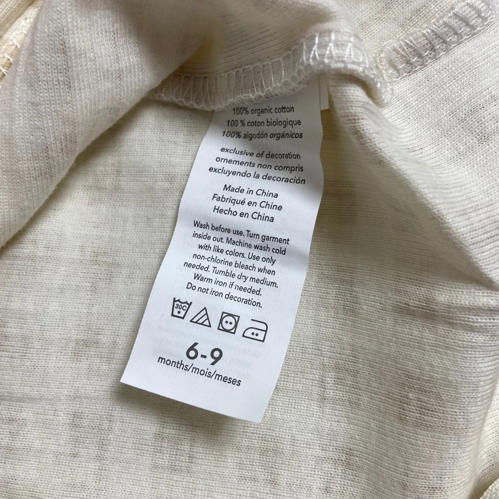 Rabbit + Bear Kids 6-9M Beige Gingham Organic Cotton Sleeper‎ & Lovey NEW